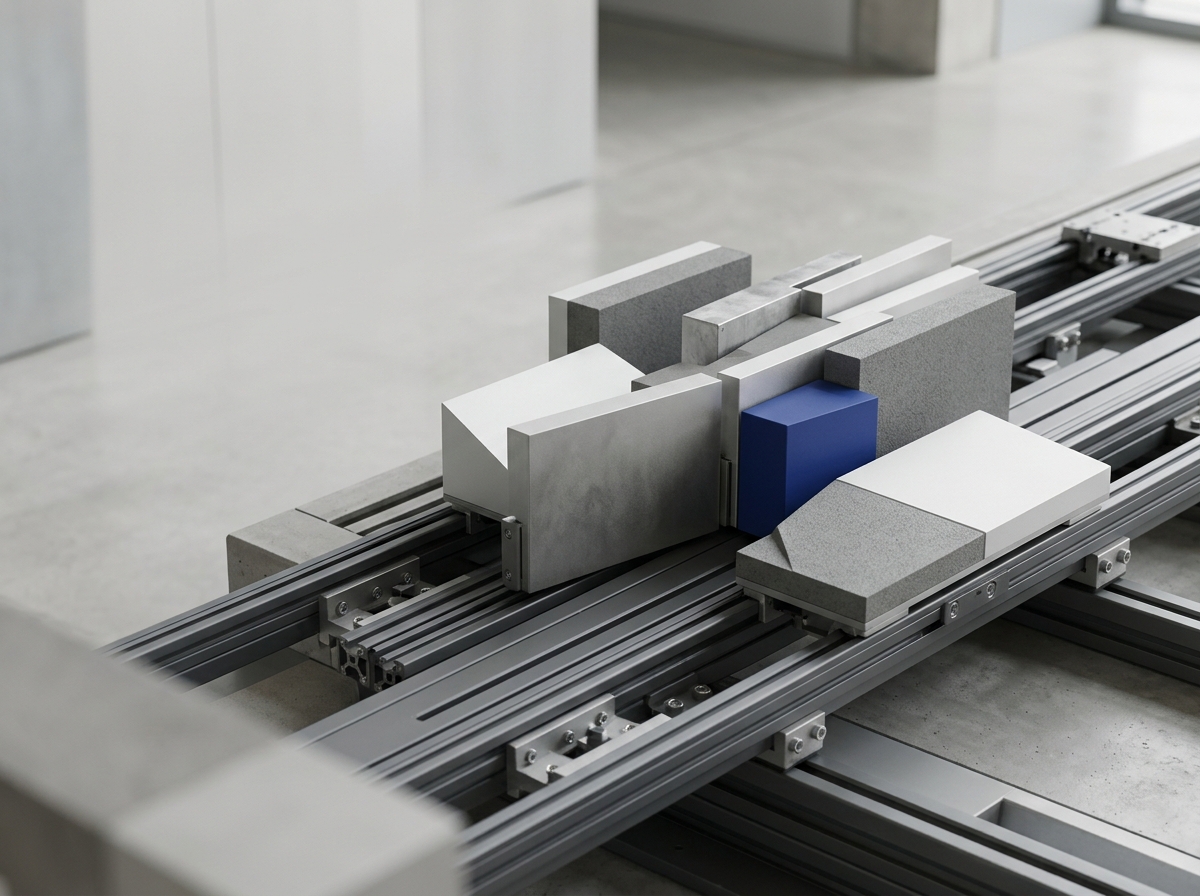 Architectural abstraction of adaptive neural modules reconfiguring along measured rails